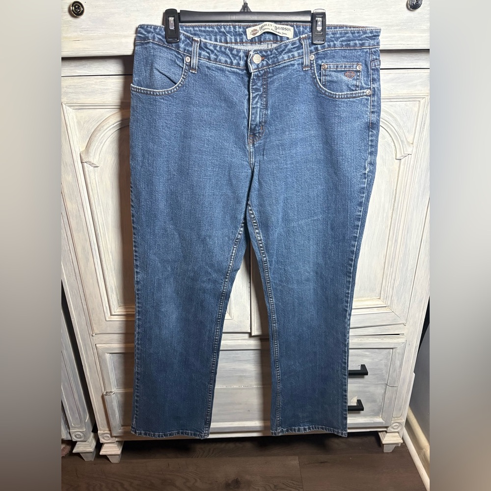 Women’s‎ Harley Davidson Dark Wash Bootcut Stretch Jeans Motorcycle